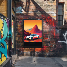 Sleek Modern Sports Car Futuristic Sci-Fi Poster