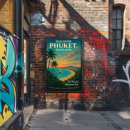 Phuket Travel Poster Vintage Beach Wall Art Print
