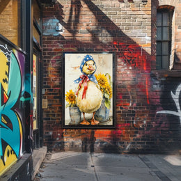 Chubby Goose In Star Spangled Bonnet Artwork Poster