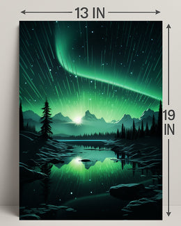 Aurora Over Tranquil Landscape Poster