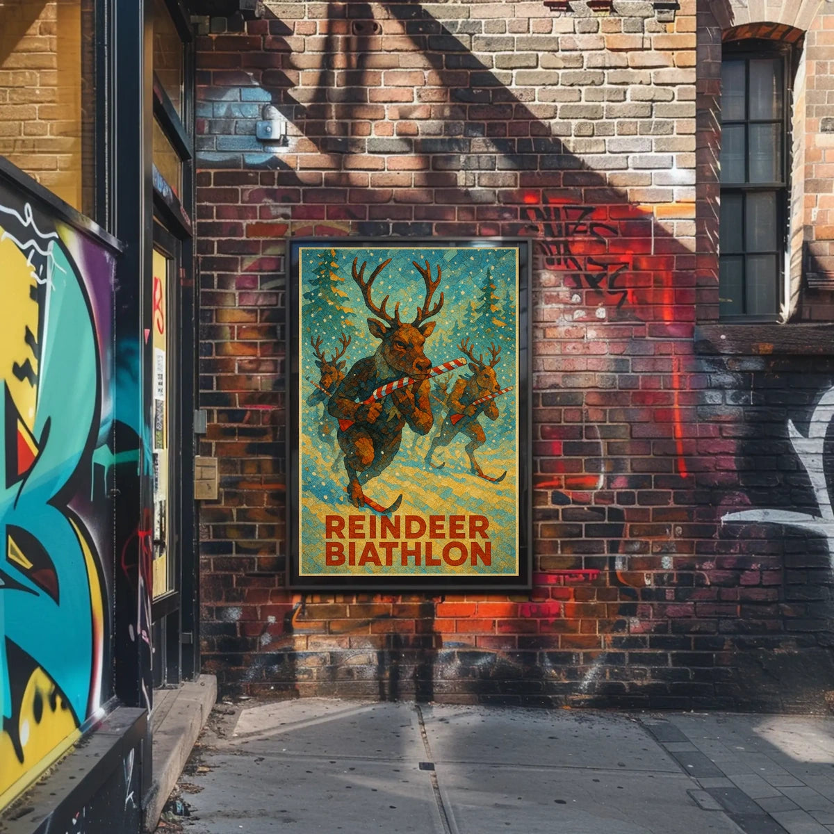 Reindeer Biathlon Poster