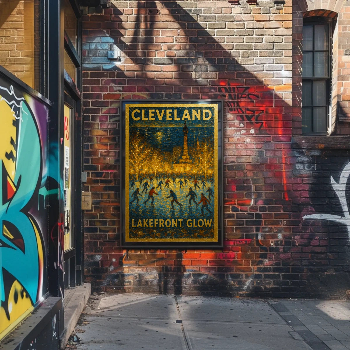 Cleveland Lakefront Glow Poster