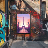 Eiffel Tower Sunset Art Print: Urban or Cityscape Poster