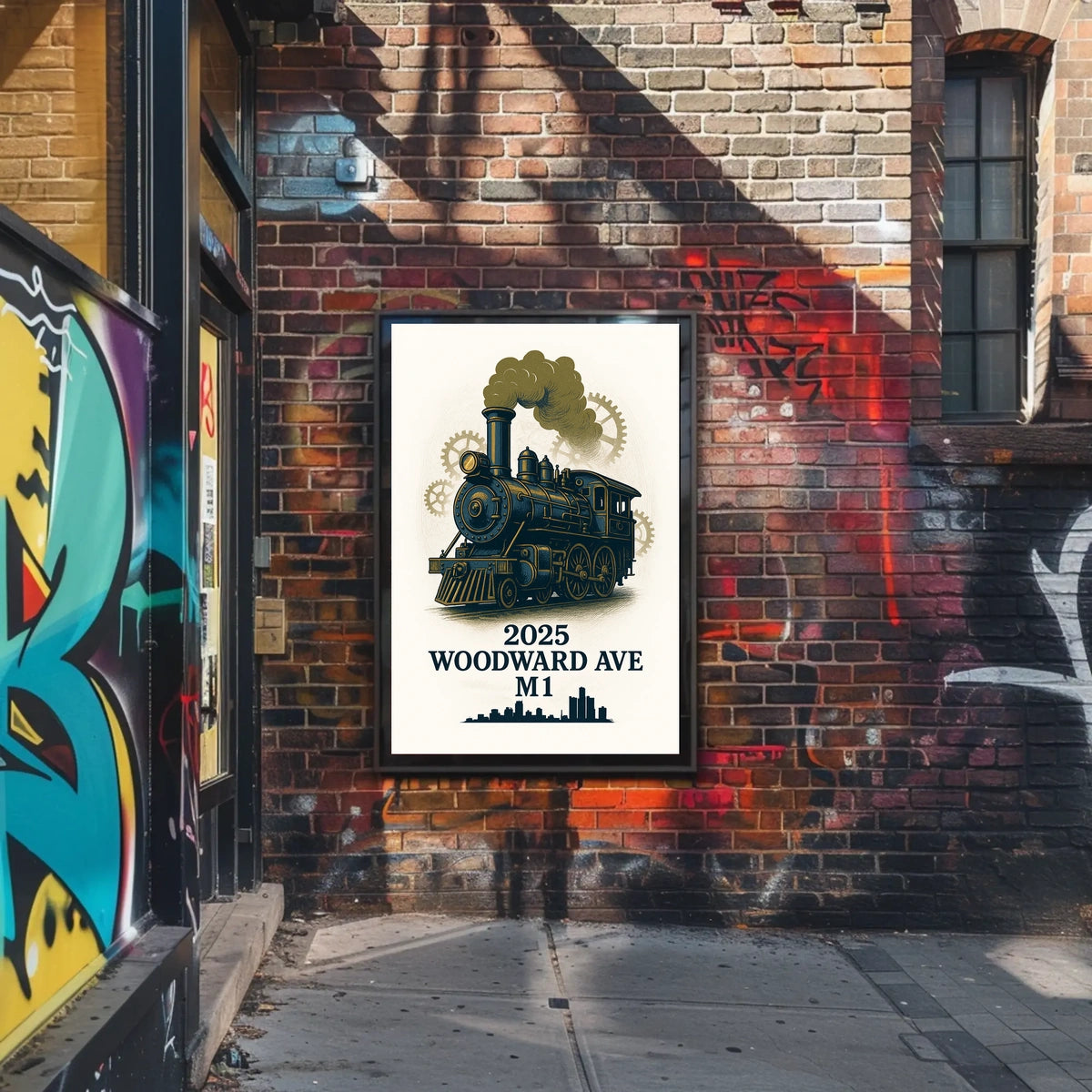 Woodward Ave Steam Engine Poster Poster