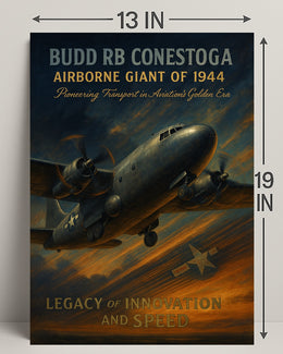 Budd RB Conestoga Vintage WWII Aviation Poster