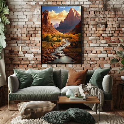 Zion National Park Travel Poster