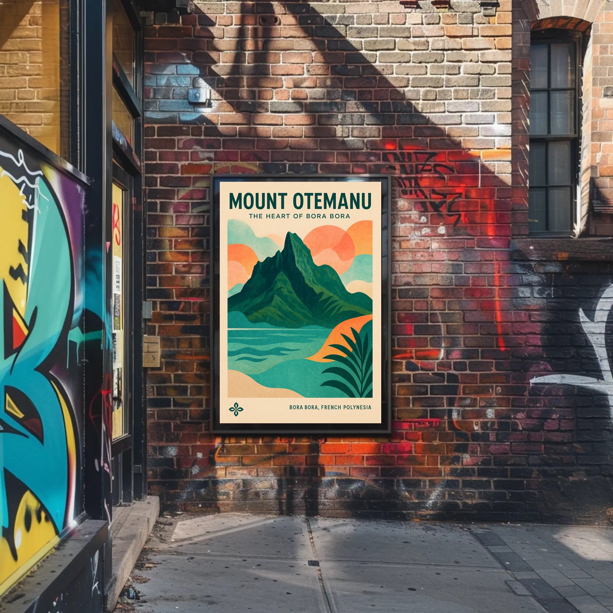 Mount Otemanu Vintage Travel Illustration Poster PosterGoat