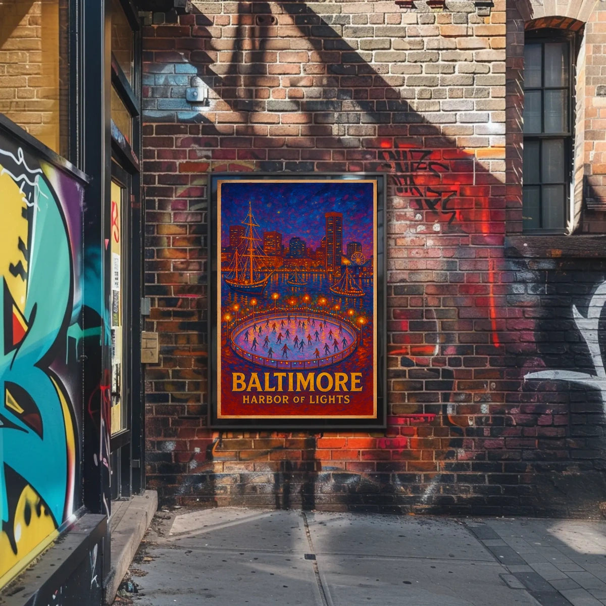 Baltimore Harbor Of Lights Poster