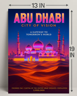 Abu Dhabi City of Vision Travel Poster