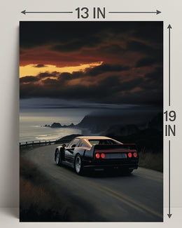 Coastal Drive At Sunset Poster