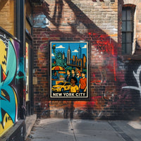 New York City Skyline Panorama Poster Modern Wall Art
