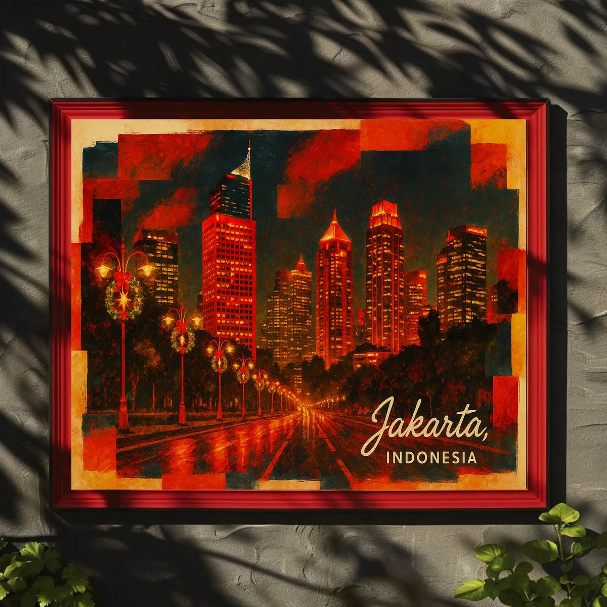 Jakarta, Indonesia Cityscape at Night Poster