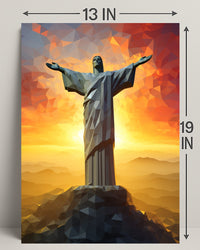 Christ The Redeemer At Sunset Poster