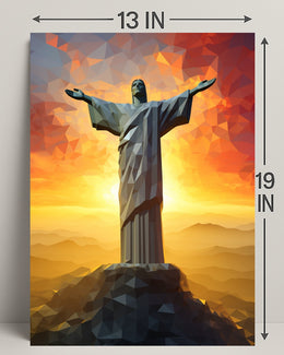 Christ The Redeemer At Sunset Poster