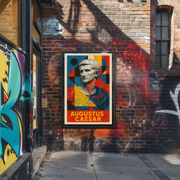 Augustus Caesar Bust Geometric Abstract Artistic Wall Poster