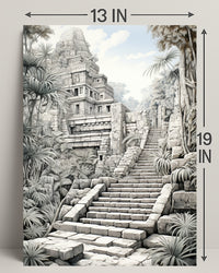 Ancient Temple In The Jungle Poster