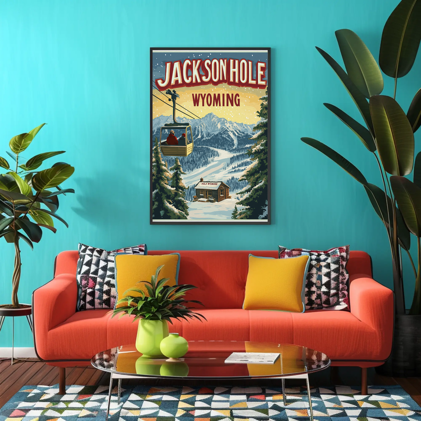 Jackson Hole Wyoming Vintage Poster