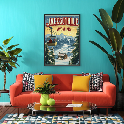 Jackson Hole Wyoming Vintage Poster