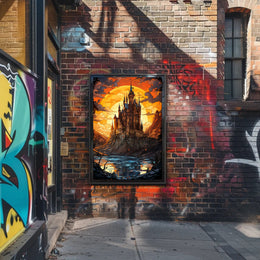 Enchanted Castle At Sunset Poster