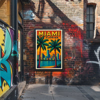 Miami, Florida Vibrant Cityscape Poster