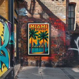 Miami, Florida Vibrant Cityscape Poster