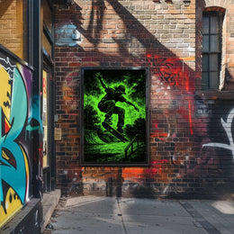 Dynamic Skateboarder Performing Trick Sports Poster