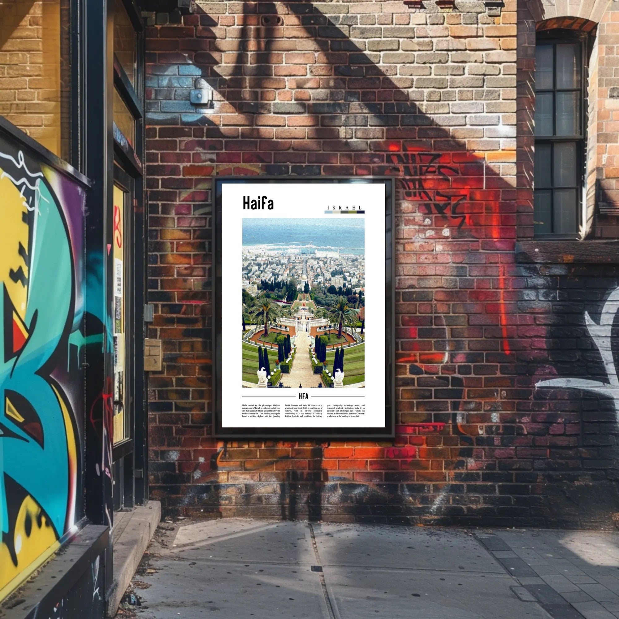 Haifa Skyline with Bahá'í Gardens Urban or Cityscape Poster PosterGoat