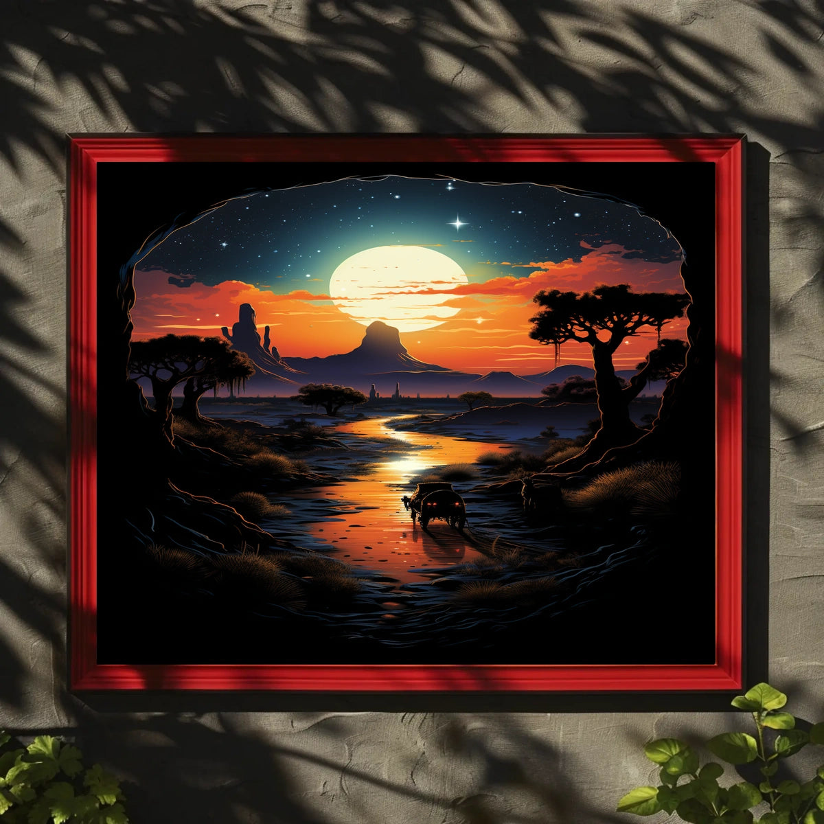 Desert Moonlit Journey Poster