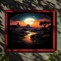 Desert Moonlit Journey Poster