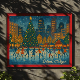 Winter Festivities in Detroit Poster