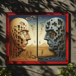 Surrealistic Sculptures in Dreamscape Artistic Poster