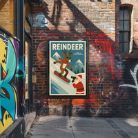 Reindeer On The Slopes Poster