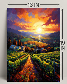 Sunset Over The Vineyard Poster