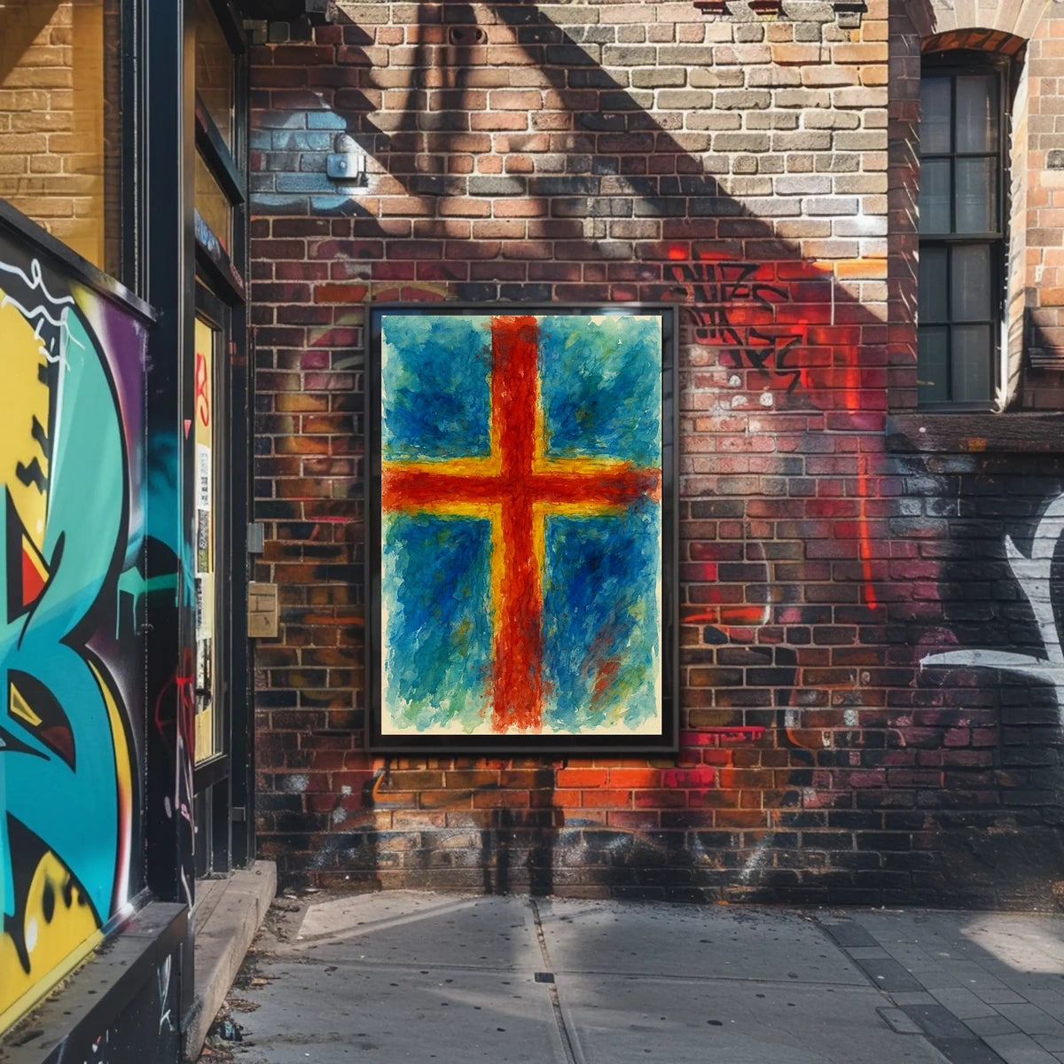 Vibrant Cross Abstract Abstract Poster
