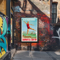 Soviet-Era Fitness Inspiration Sports Poster