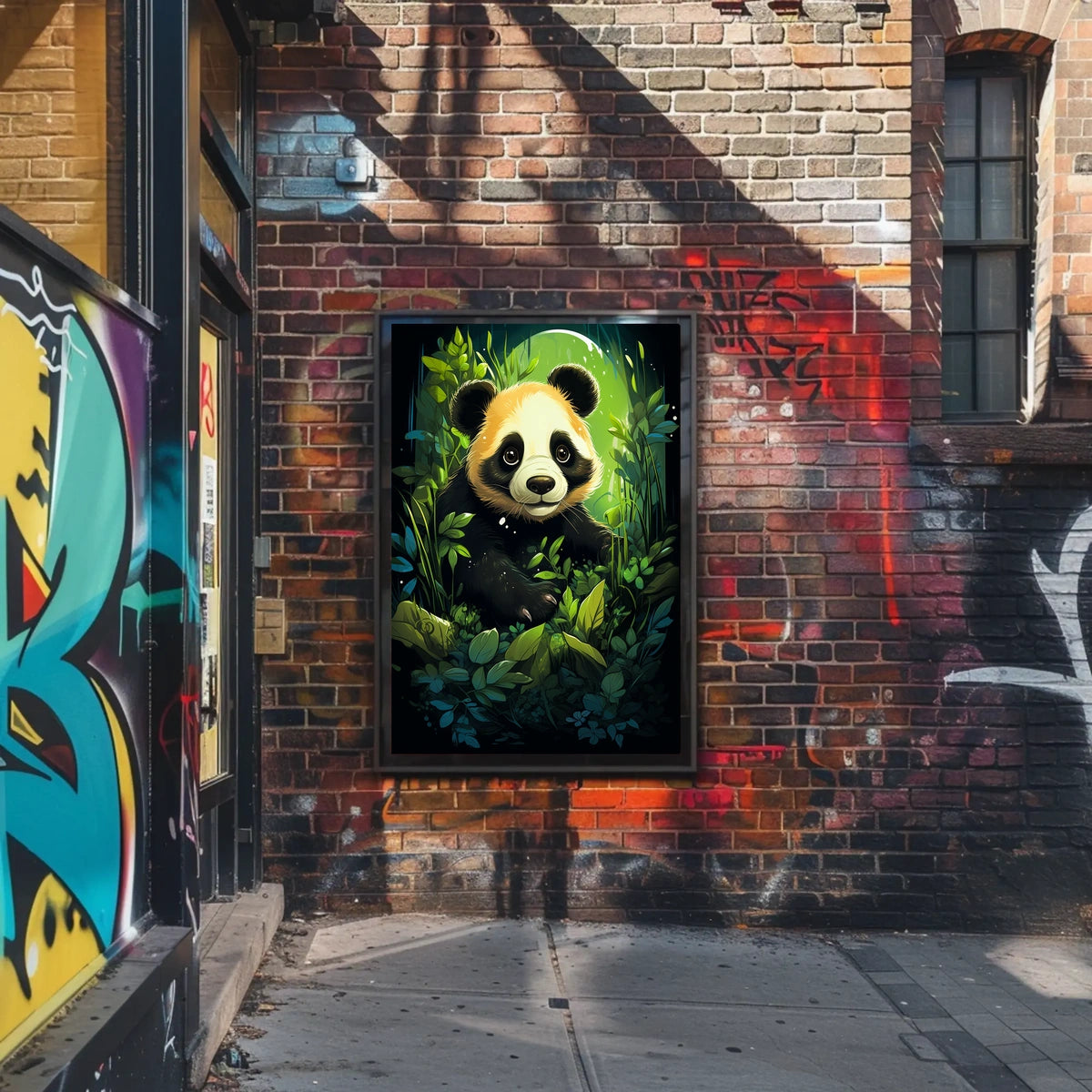 Panda Cub in Lush Greenery Poster Art