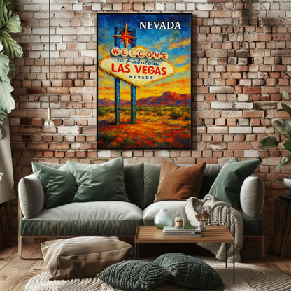 Las Vegas Nevada Vintage Welcome Sign Poster