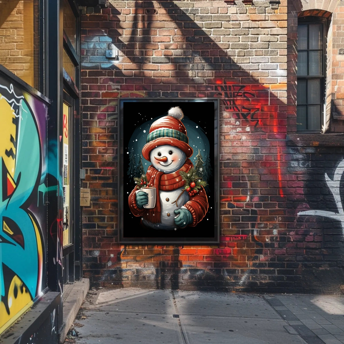 Cozy Winter Snowman Poster