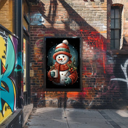 Cozy Winter Snowman Poster