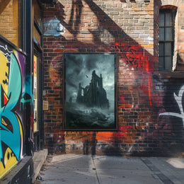 Gothic Cathedral Ruins in Haunting Fantasy or Mythology Poster PosterGoat