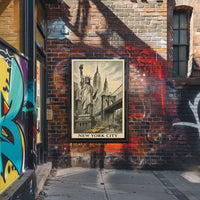 New York City Poster Vintage Travel Cityscape Wall Art