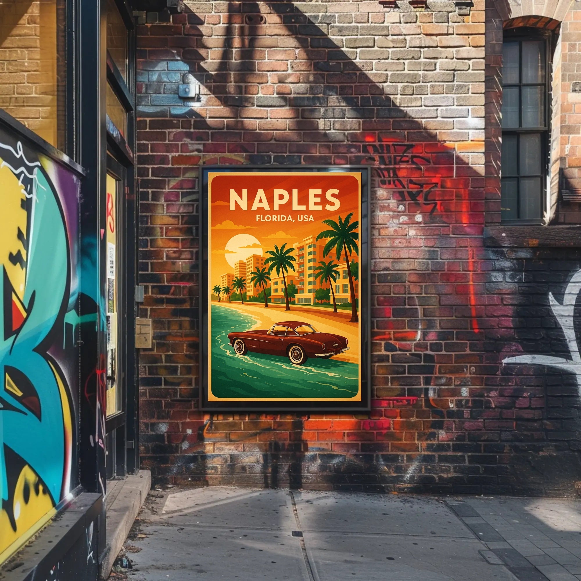 Naples Florida Vintage Travel Poster