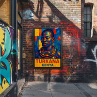 Turkana Kenya Vibrant Mosaic Art Poster