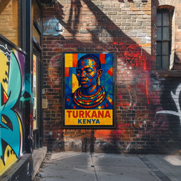 Turkana Kenya Vibrant Mosaic Art Poster