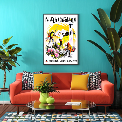 North Carolina Air Lines Travel Poster