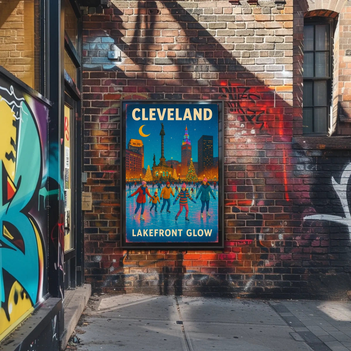 Cleveland Lakefront Glow Poster
