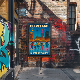 Cleveland Lakefront Glow Poster