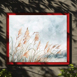 Serene Pampas Grass Watercolor Art Poster