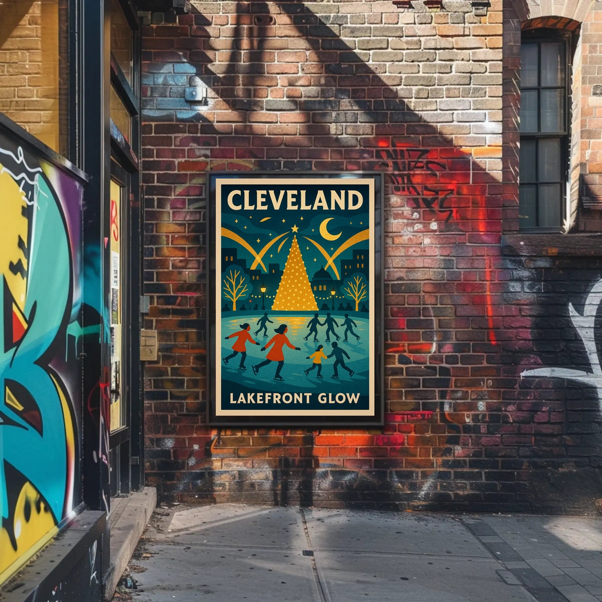 Cleveland Lakefront Glow Poster