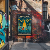 Cleveland Lakefront Glow Poster